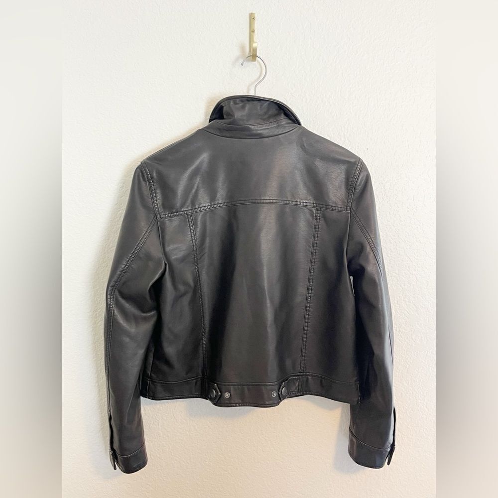 Free People Emma Shrunken Vegan Moto Jacket. 90’s Monica jacket from Friends. L - Picture 6 of 11
